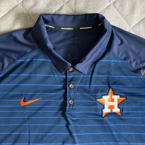 Houston Astros Nike Polo Shirt Mens 2XL XXL MLB Baseball Golf Casual H Town